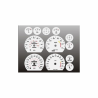 Kit autocollants blancs de fond de compteur 78-82