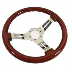 Volant bois mahogany et chrome