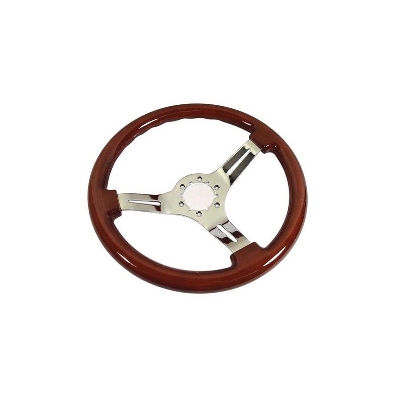 Volant bois mahogany et chrome